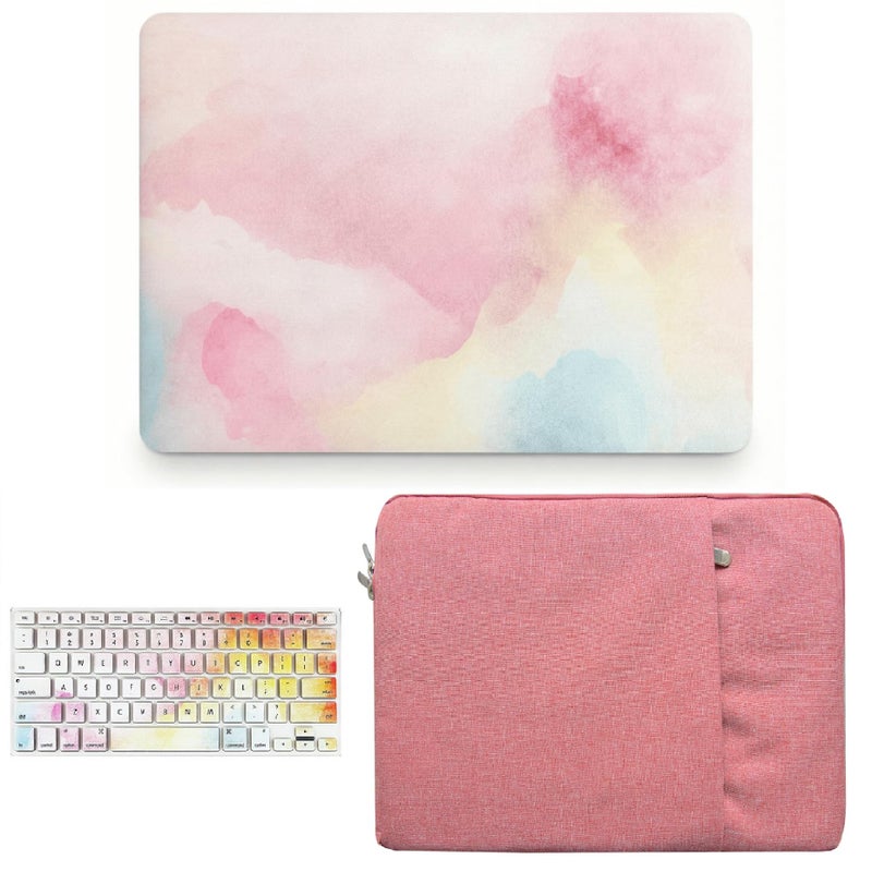KECC Compatible with MacBook Pro 13 inch Case 2020-2025, 2016-2019 Release M2 M1 A2338 A2289 A2251 A2159 A1989 A1706 A1708 Plastic Hard Shell + Keyboard Cover + Sleeve, Pink Mist - Image 1